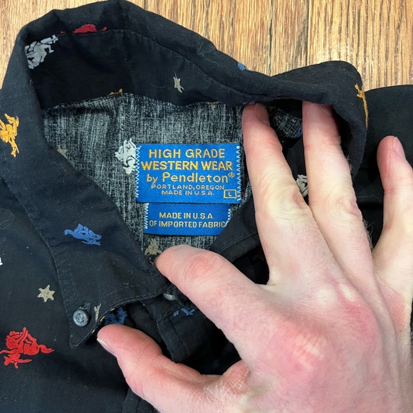 Vintage Pendleton LOBO Button Up Men Shirt Top Large Western Cowboy USA Made - Picture 3 of 8